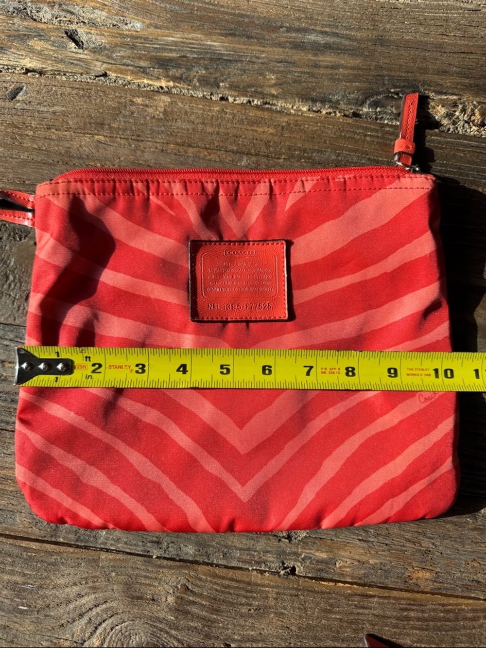 Coach zebra totes make up cases bag organizers pair/ set Hot Orange - Picture 3 of 13